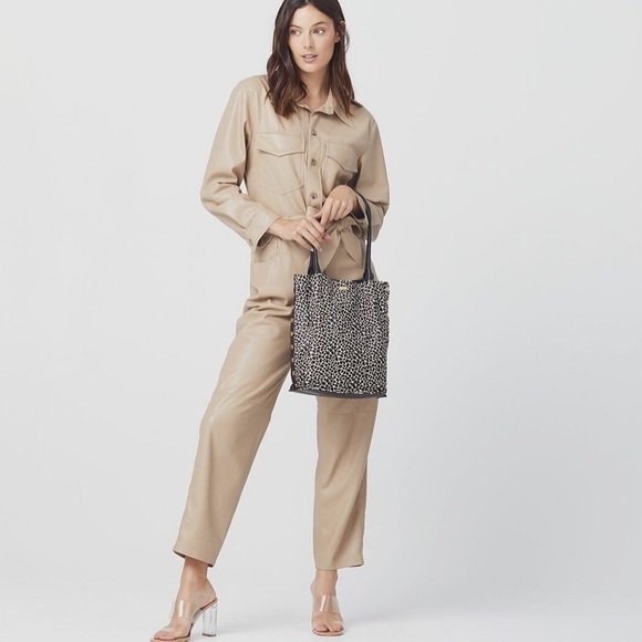 Hammitt Oliver Calf Hair Tote Medium Dapple Black Leather Handbag MobWife - Picture 11 of 16